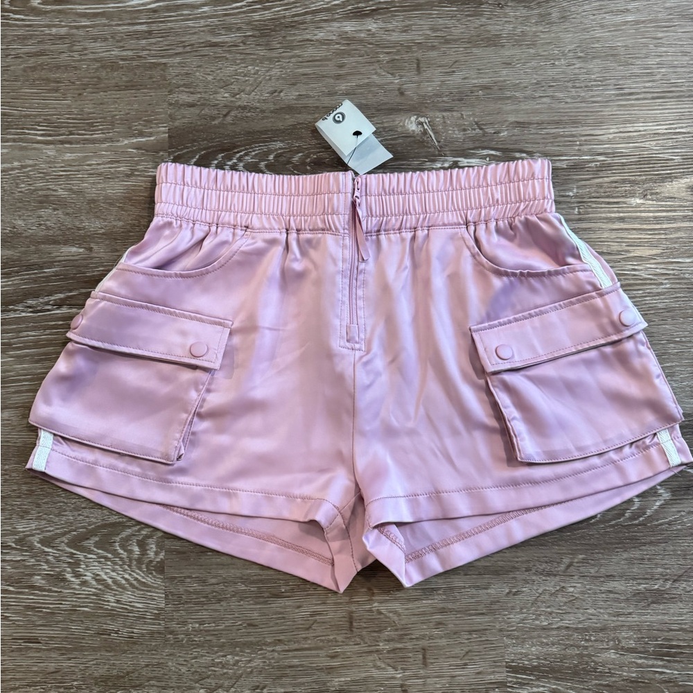 Pink cargo shorts